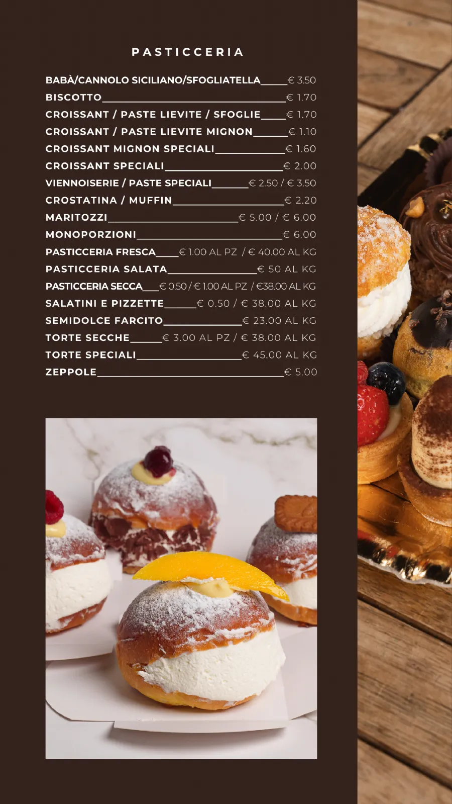 Listino online : MENU L' ARTE DEL CROISSANT BOUTIQUE - BAR BISTROT